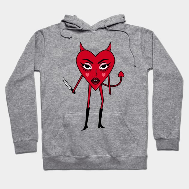 Killer Devil Cute Heart nancyvheart Hoodie by Nancyvheart 